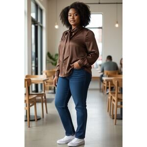 ASOS satin front tie blouse